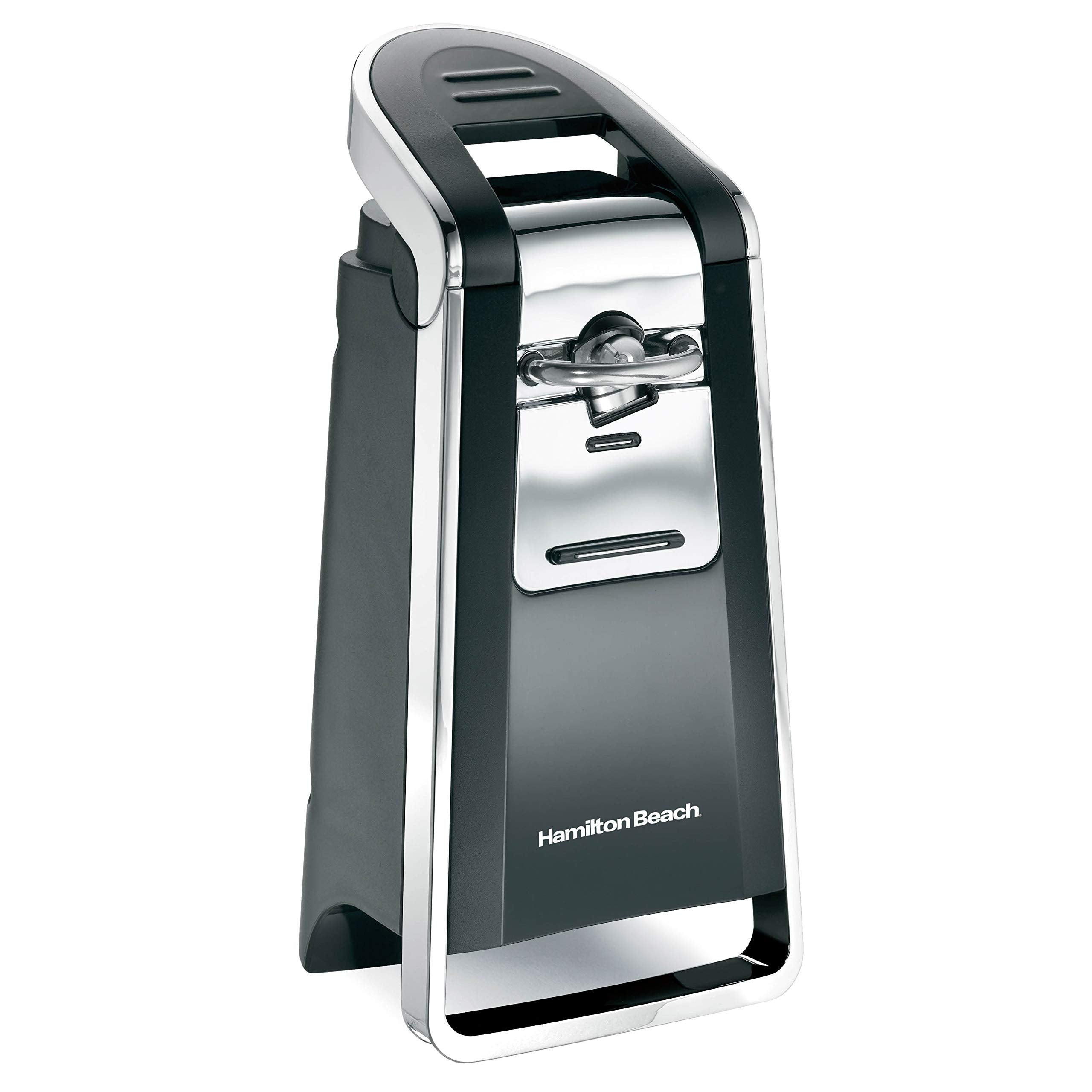 - Hamilton Beach (76606ZA) Smooth Touch Electric Automatic Can Opener with Easy Push Down Lever, Opens All Standard-Size and Pop-Top Cans, Extra Tall, Black and Chrome - new