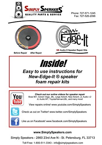 Paradigm Single Edge 10 Inch Foam Speaker Repair Kit FSK-10A-1 (Single) - new